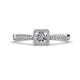 1 - Emily Classic 1.26 ctw IGI Certified Lab Grown Diamond Princess Cut (5.50 mm) & Natural Diamond Round (1.10 mm) Micro Pave Tapered Shank Halo Engagement Ring 