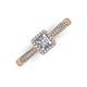 3 - Emily Classic 1.26 ctw IGI Certified Lab Grown Diamond Princess Cut (5.50 mm) & Natural Diamond Round (1.10 mm) Micro Pave Tapered Shank Halo Engagement Ring 