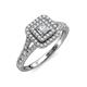 4 - Zinnia Prima 1.20 ctw IGI Certified Lab Grown Diamond Princess Cut (4.50 mm) & Natural Diamond Round (1.40 mm) Double Halo Engagement Ring 