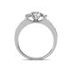 4 - Valene 1.05 ctw IGI Certified Lab Grown Diamond Round (5.50 mm) & Natural Diamond Three Stone Engagement Ring 