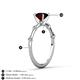4 - Nuria 1.16 ctw (6.50 mm) Round Red Garnet and Side Spaced Round Natural Diamond Engagement Ring 