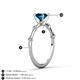 4 - Nuria 0.91 ctw (6.50 mm) Round Blue Diamond and Side Spaced Round Natural Diamond Engagement Ring 