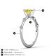 4 - Nuria 0.91 ctw (6.50 mm) Round Yellow Diamond and Side Spaced Round Natural Diamond Engagement Ring 