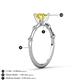 4 - Nuria 1.06 ctw (6.50 mm) Round Yellow Sapphire and Side Spaced Round Natural Diamond Engagement Ring 