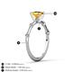 4 - Nuria 0.98 ctw (6.50 mm) Round Citrine and Side Spaced Round Natural Diamond Engagement Ring 