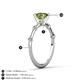 4 - Nuria 1.21 ctw (6.50 mm) Round Peridot and Side Spaced Round Natural Diamond Engagement Ring 