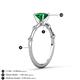 4 - Nuria 0.83 ctw (6.50 mm) Round Emerald and Side Spaced Round Natural Diamond Engagement Ring 