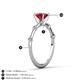 4 - Nuria 1.06 ctw (6.50 mm) Round Ruby and Side Spaced Round Natural Diamond Engagement Ring 