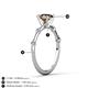 4 - Nuria 1.11 ctw (6.50 mm) Round Smoky Quartz and Side Spaced Round Natural Diamond Engagement Ring 