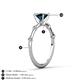 4 - Nuria 1.06 ctw (6.50 mm) Round London Blue Topaz and Side Spaced Round Natural Diamond Engagement Ring 
