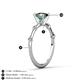 4 - Nuria 1.11 ctw (6.50 mm) Round Created Alexandrite and Side Spaced Round Natural Diamond Engagement Ring 
