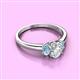 2 - Gemma 1.19 ctw GIA Certified Natural Diamond Oval Cut (7x5 mm) and Aquamarine Trellis Three Stone Engagement Ring 