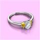2 - Gemma 1.19 ctw GIA Certified Natural Diamond Oval Cut (7x5 mm) and Citrine Trellis Three Stone Engagement Ring 