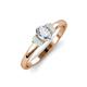 3 - Gemma 7x5 mm Oval Cut Lab Grown Diamond and Opal Trellis Three Stone Engagement Ring 
