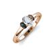 3 - Gemma 7x5 mm Oval Cut Lab Lab Grown Diamond and Created Alexandrite Trellis Three Stone Engagement Ring 