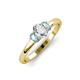 3 - Gemma 7x5 mm Oval Cut Lab Grown Diamond and Aquamarine Trellis Three Stone Engagement Ring 