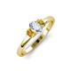 3 - Gemma 7x5 mm Oval Cut Lab Grown Diamond and Citrine Trellis Three Stone Engagement Ring 
