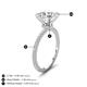 3 - Aisha 2.35 Ctw GIA Certified (8.00 mm) Round Natural Diamond (VS1/F) with side Lab Grown Diamond Hidden Halo Engagement ring