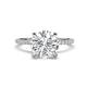 1 - Aisha 1.95 Ctw (8.00 mm) Round Moissanite with side Lab Grown Diamond Hidden Halo Engagement ring