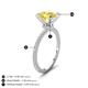 3 - Aisha 3.10 Ctw (8.00 mm) Round Created Yellow Sapphire with side Lab Grown Diamond Hidden Halo Engagement ring