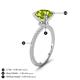 3 - Aisha 2.15 Ctw (8.00 mm) Round Peridot with side Lab Grown Diamond Hidden Halo Engagement ring
