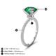 3 - Aisha 2.61 Ctw (8.00 mm) Round Created Alexandrite with side Lab Grown Diamond Hidden Halo Engagement ring