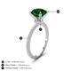 3 - Aisha 2.10 Ctw (8.00 mm) Round Created Emerald with side Lab Grown Diamond Hidden Halo Engagement ring
