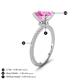 3 - Aisha 3.10 Ctw (8.00 mm) Round Created Pink Sapphire with side Lab Grown Diamond Hidden Halo Engagement ring