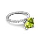 5 - Aisha 2.15 Ctw (8.00 mm) Round Peridot with side Lab Grown Diamond Hidden Halo Engagement ring
