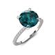 4 - Aisha 2.35 Ctw (8.00 mm) Round London Blue Topaz with side Lab Grown Diamond Hidden Halo Engagement ring