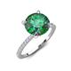 4 - Aisha 2.61 Ctw (8.00 mm) Round Created Alexandrite with side Lab Grown Diamond Hidden Halo Engagement ring