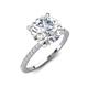 4 - Aisha 1.95 Ctw (8.00 mm) Round Moissanite with side Lab Grown Diamond Hidden Halo Engagement ring