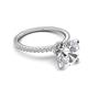 5 - Aisha 1.95 Ctw (8.00 mm) Round Moissanite with side Lab Grown Diamond Hidden Halo Engagement ring