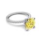 5 - Aisha 3.10 Ctw (8.00 mm) Round Created Yellow Sapphire with side Lab Grown Diamond Hidden Halo Engagement ring