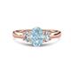 1 - Gemma 8x6 mm Oval Cut Aquamarine and Lab Grown Diamond Trellis Three Stone Engagement Ring 