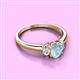 2 - Gemma 7x5 mm Oval Cut Aquamarine and Lab Grown Diamond Trellis Three Stone Engagement Ring 