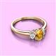 2 - Gemma 7x5 mm Oval Cut Citrine and Lab Grown Diamond Trellis Three Stone Engagement Ring 