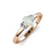 3 - Gemma 7x5 mm Oval Cut Opal and Lab Grown Diamond Trellis Three Stone Engagement Ring 