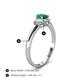 4 - Gemma 7x5 mm Oval Cut Emerald and Lab Grown Diamond Trellis Three Stone Engagement Ring 