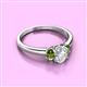 2 - Gemma 1.35 ctw GIA Certified Natural Diamond Oval Cut (7x5 mm) and Peridot Trellis Three Stone Engagement Ring 