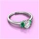 2 - Gemma 1.21 ctw GIA Certified Natural Diamond Oval Cut (7x5 mm) and Emerald Trellis Three Stone Engagement Ring 