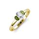 3 - Gemma 1.35 ctw GIA Certified Natural Diamond Oval Cut (7x5 mm) and Peridot Trellis Three Stone Engagement Ring 