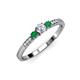 3 - Tresu Diamond and Emerald Three Stone Engagement Ring 