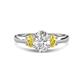 1 - Gemma 1.90 ctw GIA Certified Natural Diamond Oval Cut (8x6 mm) and Side Yellow Sapphire Trellis Three Stone Engagement Ring 