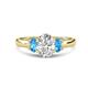 1 - Gemma 1.90 ctw GIA Certified Natural Diamond Oval Cut (8x6 mm) and Side Blue Topaz Trellis Three Stone Engagement Ring 