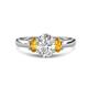1 - Gemma 1.74 ctw GIA Certified Natural Diamond Oval Cut (8x6 mm) and Side Citrine Trellis Three Stone Engagement Ring 