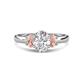 1 - Gemma 1.80 ctw GIA Certified Natural Diamond Oval Cut (8x6 mm) and Side Morganite Trellis Three Stone Engagement Ring 