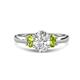1 - Gemma 1.90 ctw GIA Certified Natural Diamond Oval Cut (8x6 mm) and Side Peridot Trellis Three Stone Engagement Ring 