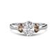 1 - Gemma 1.80 ctw GIA Certified Natural Diamond Oval Cut (8x6 mm) and Side Smoky Quartz Trellis Three Stone Engagement Ring 