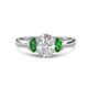 1 - Gemma 1.82 ctw GIA Certified Natural Diamond Oval Cut (8x6 mm) and Side Green Garnet Trellis Three Stone Engagement Ring 